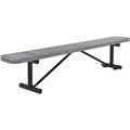 Global Industrial 96 Perforated Metal Outdoor Flat Bench, Gray 262076GY